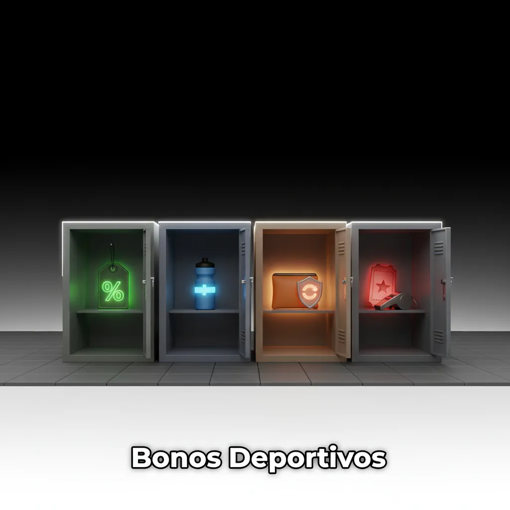 Bonos Deportivos: freebet por recarga, seguro de combinadas, cuotas mejoradas y devolución por primera apuesta perdida.