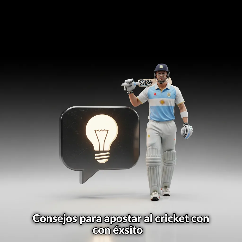 Infografía de consejos para apostar al cricket: forma, pitch y clima, formatos T20/ODI/Test, banca y plan En Vivo.