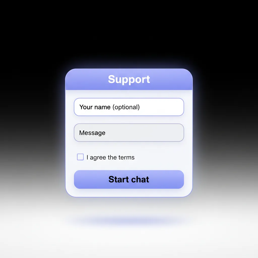 Ilustración de atención al cliente 24/7 en español con íconos de chat en vivo, correo, formulario, FAQ y redes sociales.