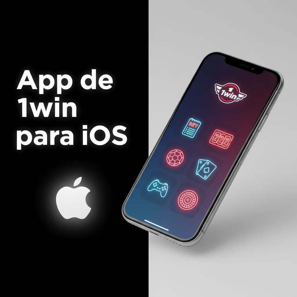 iPhone y iPad mostrando la app 1win para iOS, con apuestas en vivo y casino; requiere iOS 12+ y 200 MB libres.