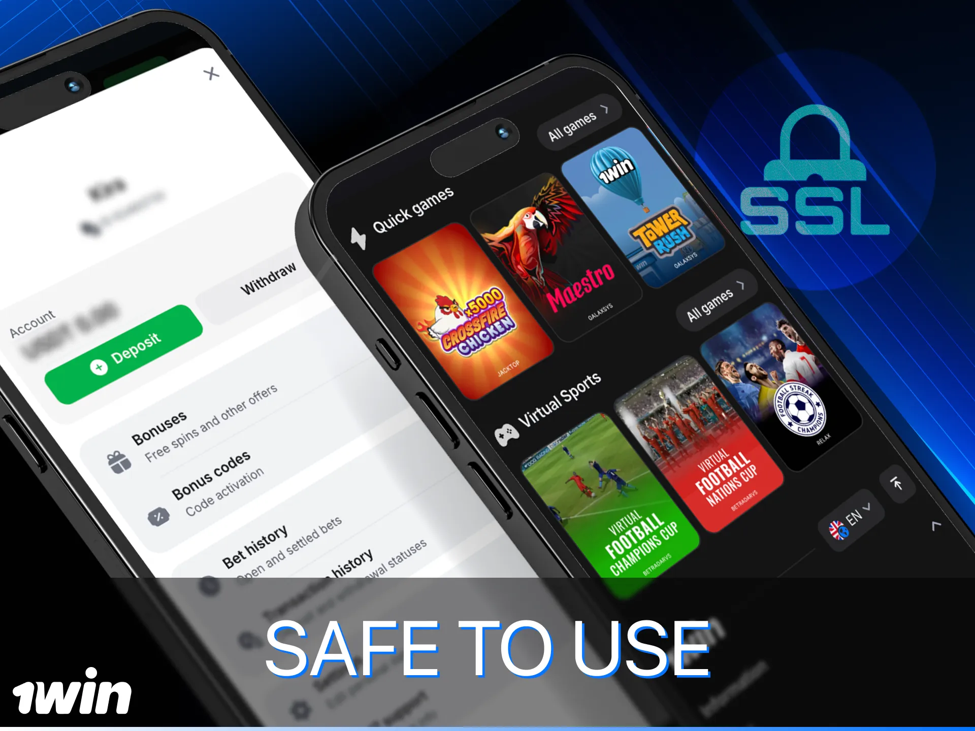 Player data is protected at 1win online casino thanks to SSL.
