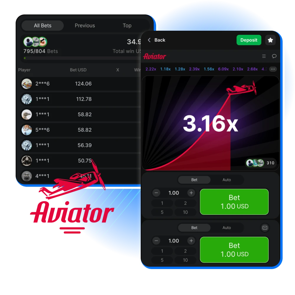 Play the Aviator game at 1win online casino and win.