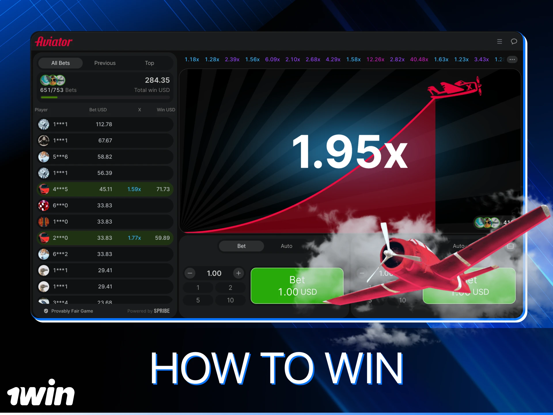 A winning strategy for the Aviator slot at 1win