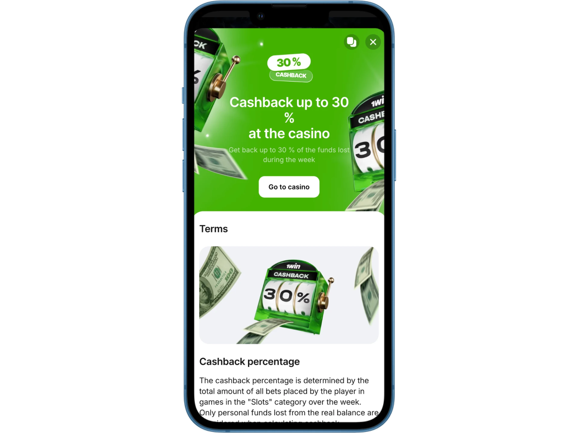 Where can I find out about the bonus details at 1win online casino.