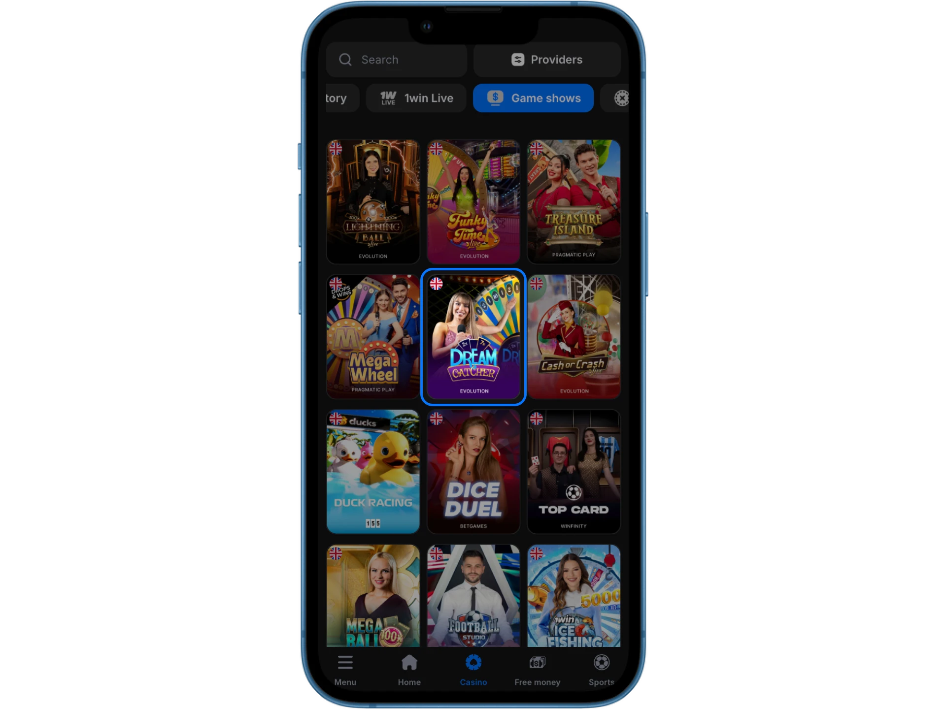 Choose a game and start playing at 1win online casino.