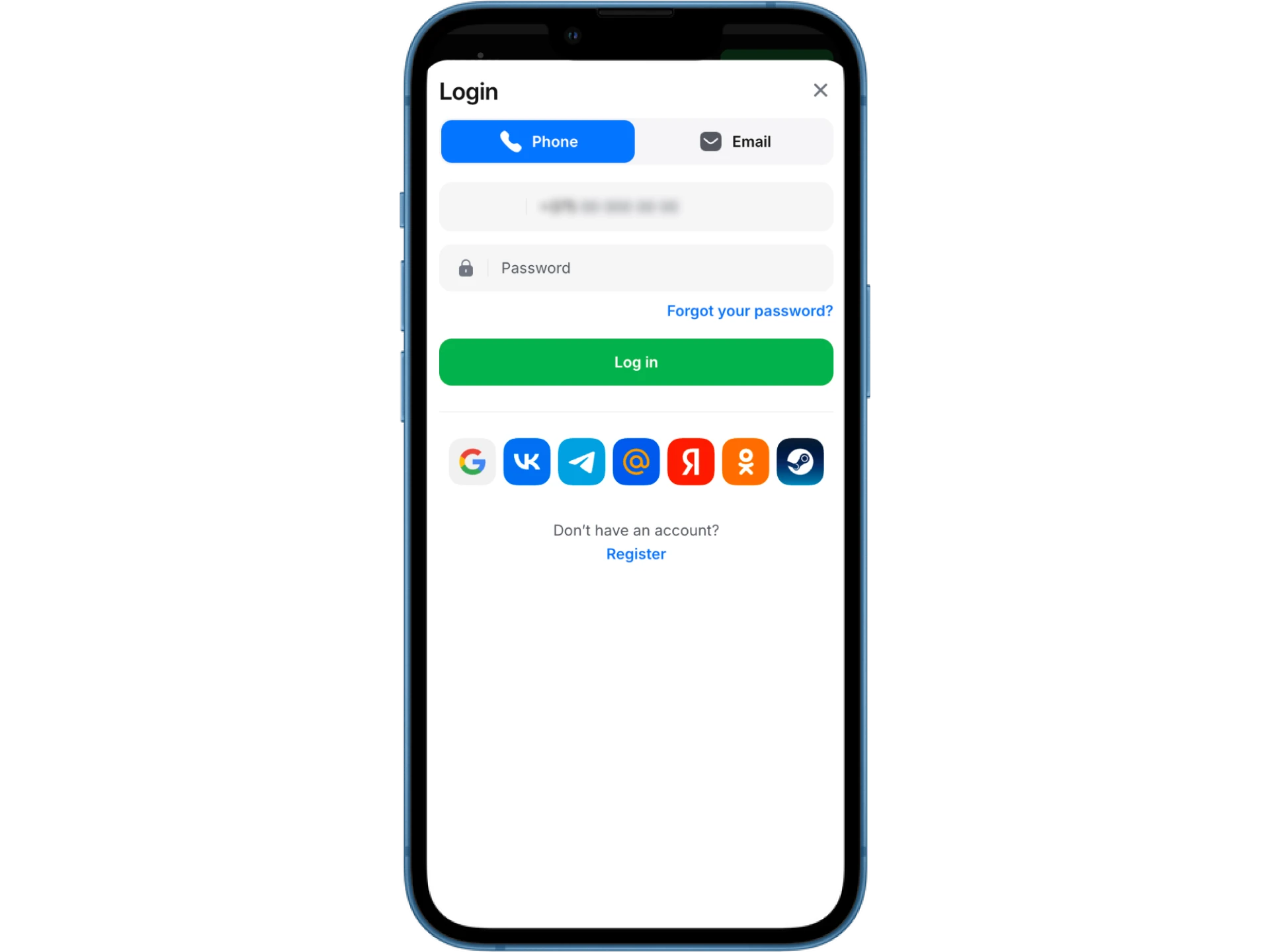 To make a deposit at the 1win online casino, you need to log in to your account.