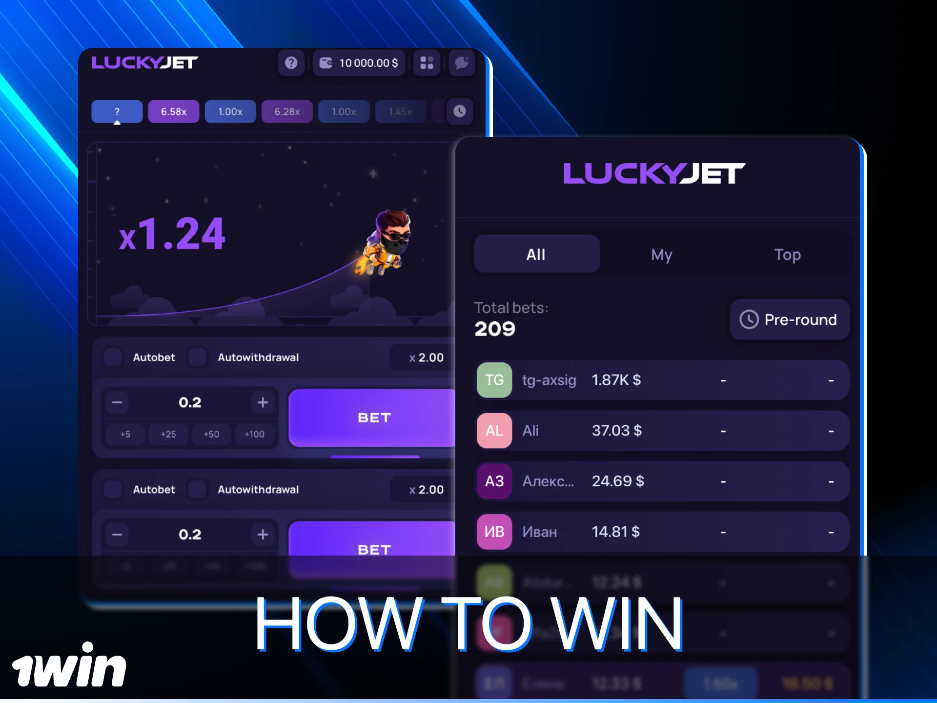Choose a strategy for playing Lucky Jet at 1win online casino to minimize losses.