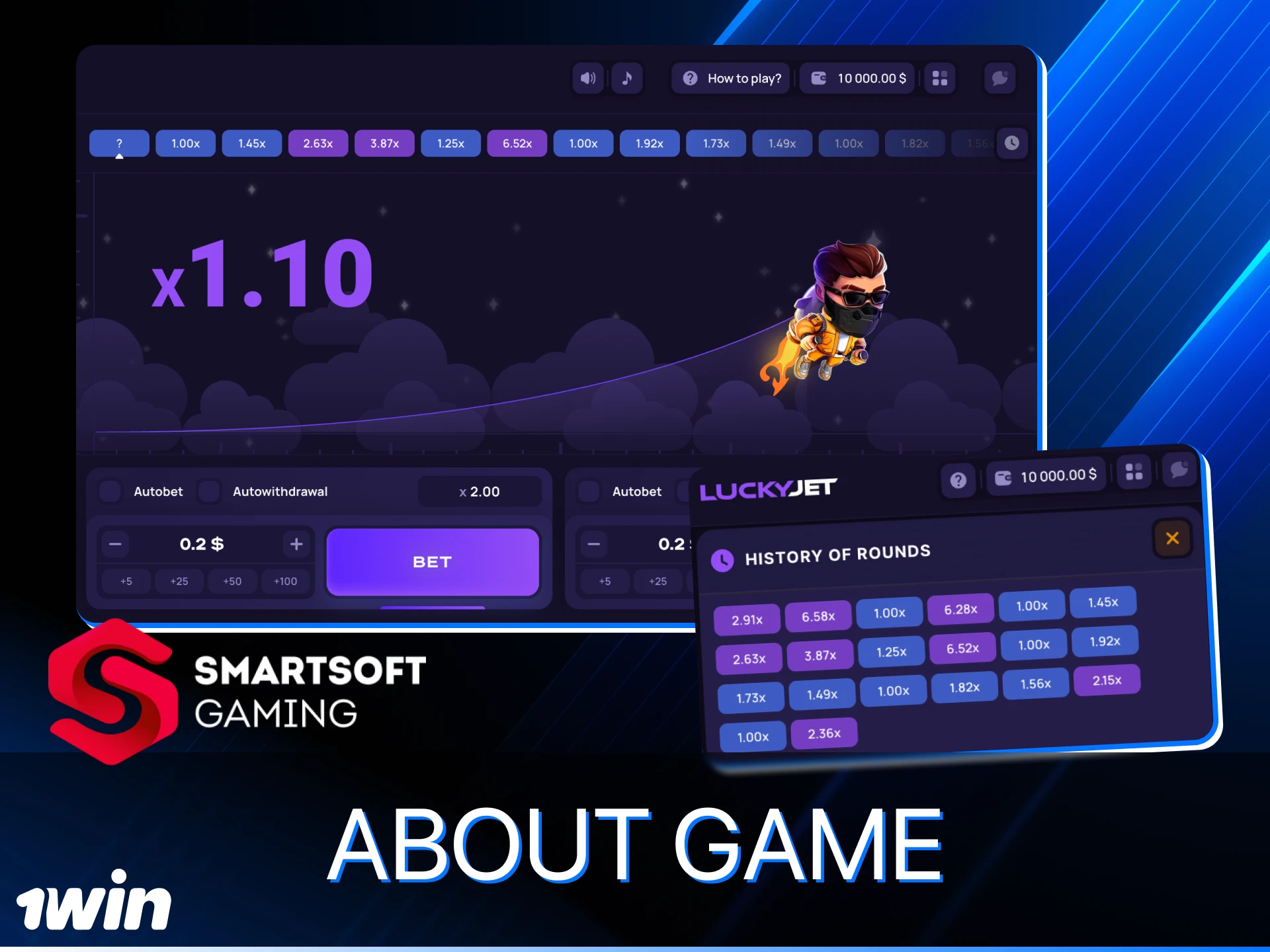 Learn how to play Lucky Jet at 1win online casino.