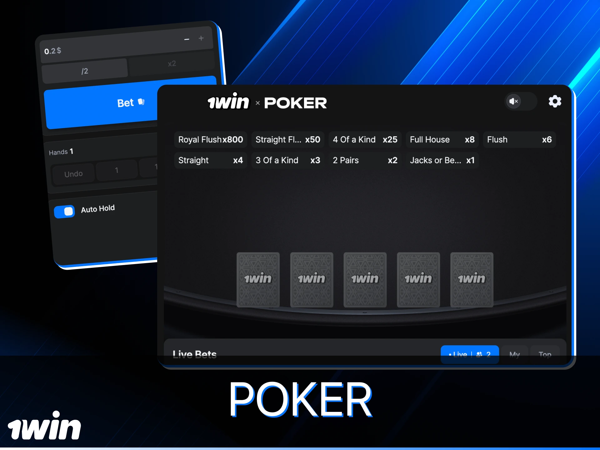 Find out what types of poker are available at 1Win online casino.