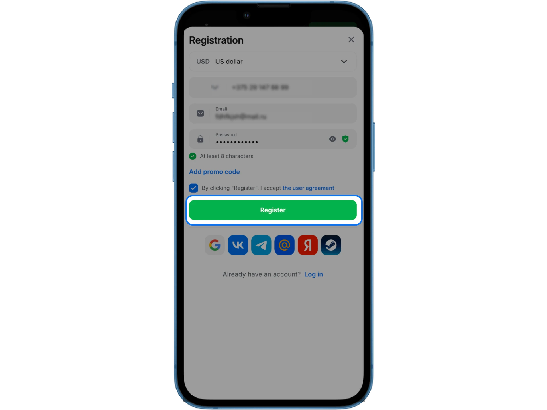 Complete your registration at 1Win online casino and play right now.
