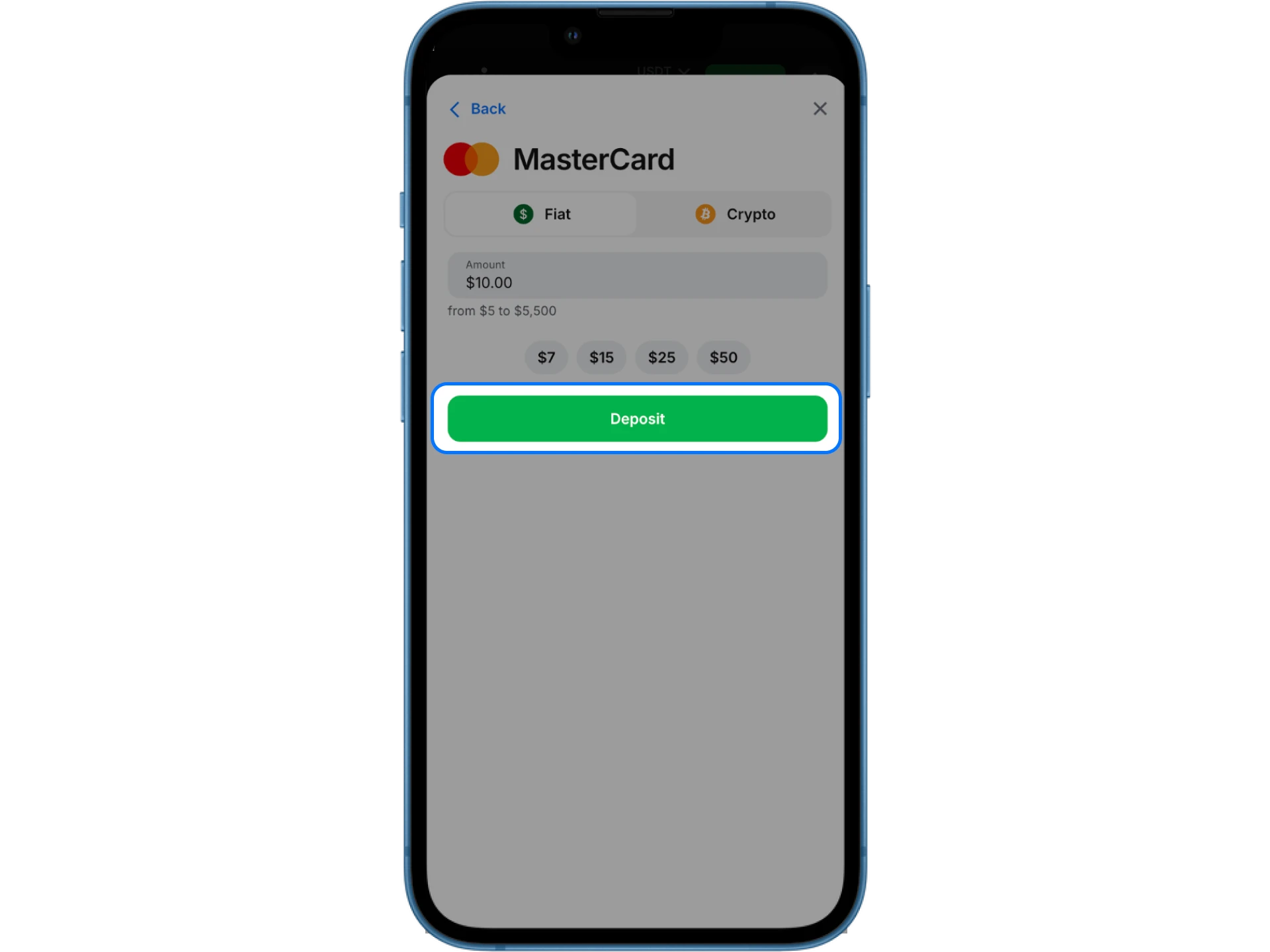 Find the deposit button at 1Win online casino.