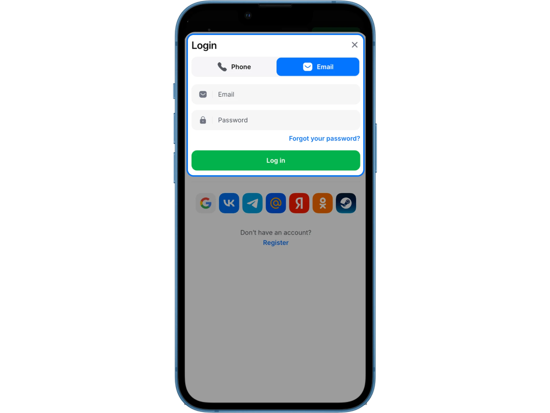 Log in to 1Win online casino to start betting on sports.