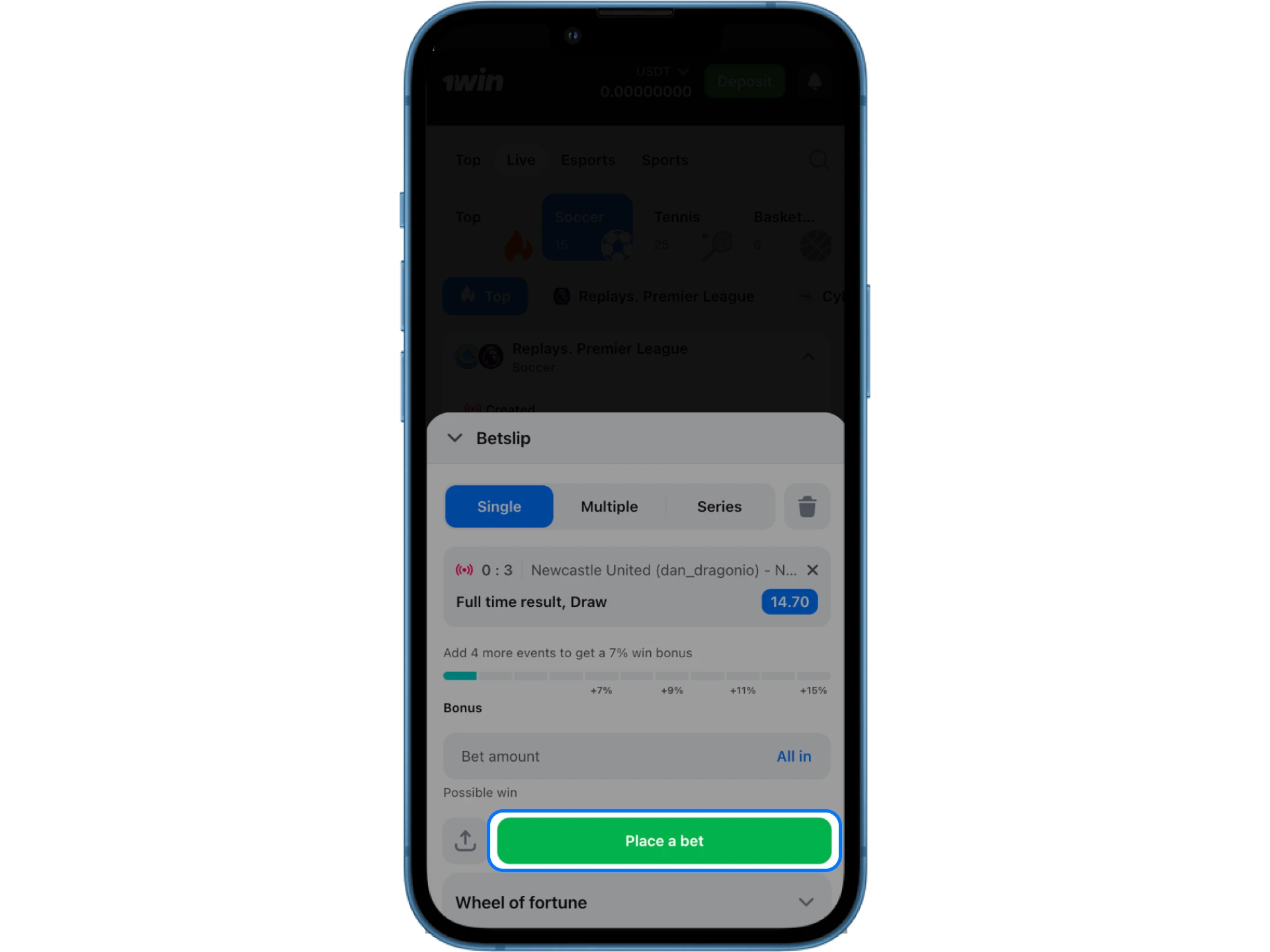 Place your sports bets at 1Win online casino and win.