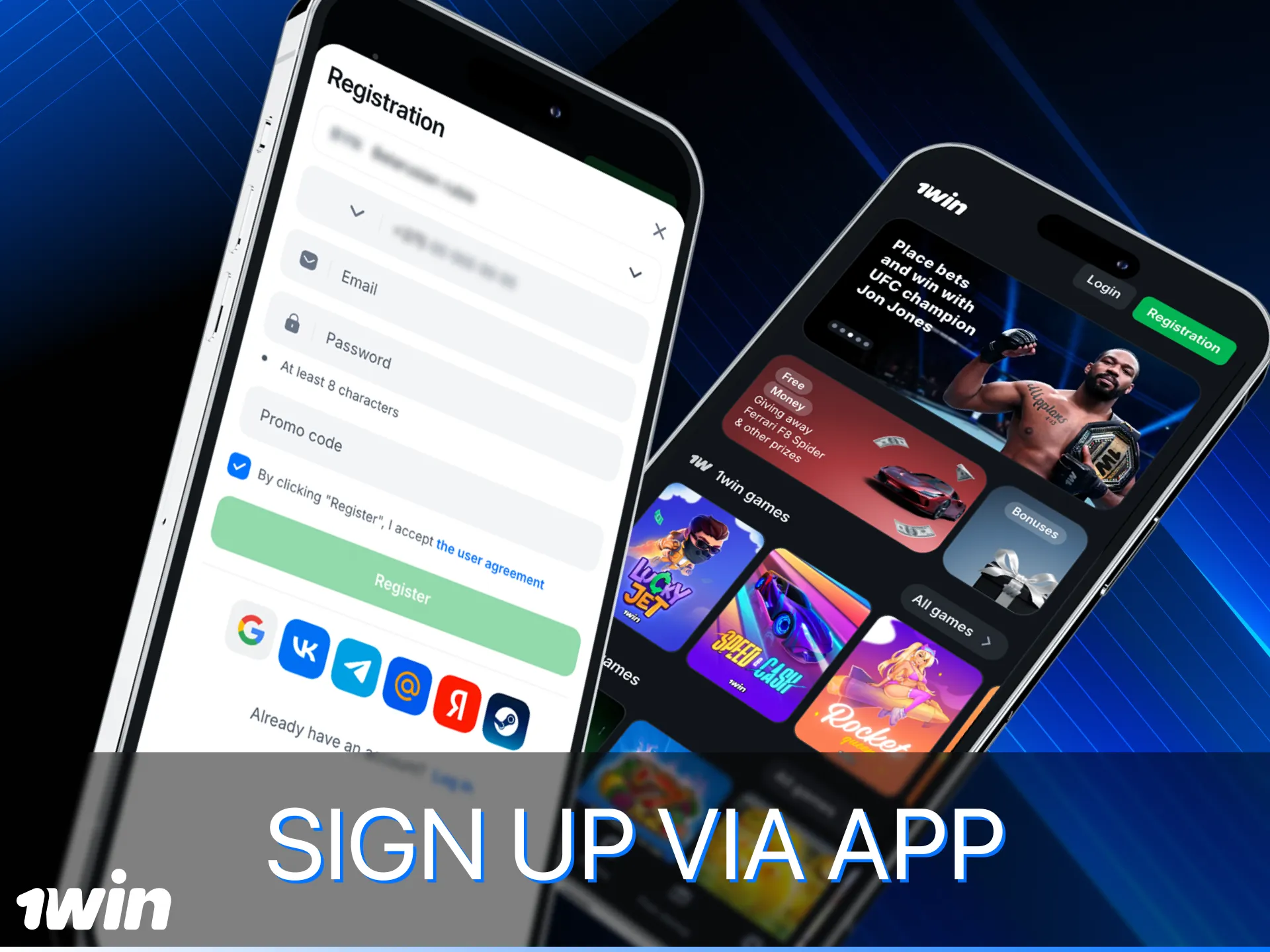 We've prepared instructions for registering in the 1win online casino app.