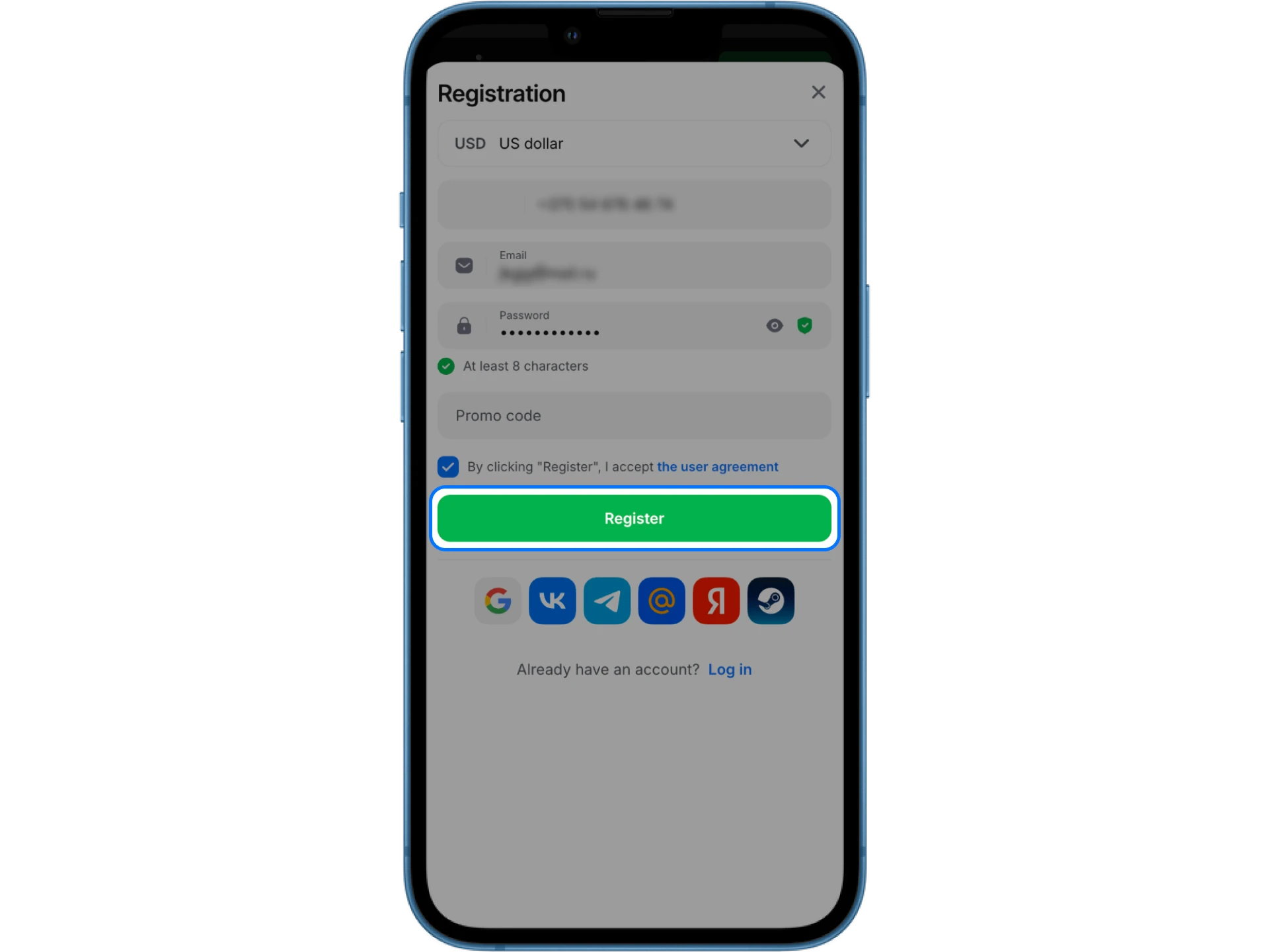 Complete the registration process at 1win online casino and make your first deposit.
