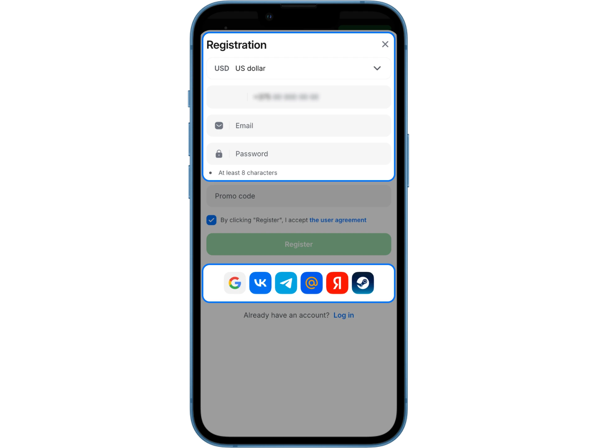 Online casino 1win offers players several registration methods.