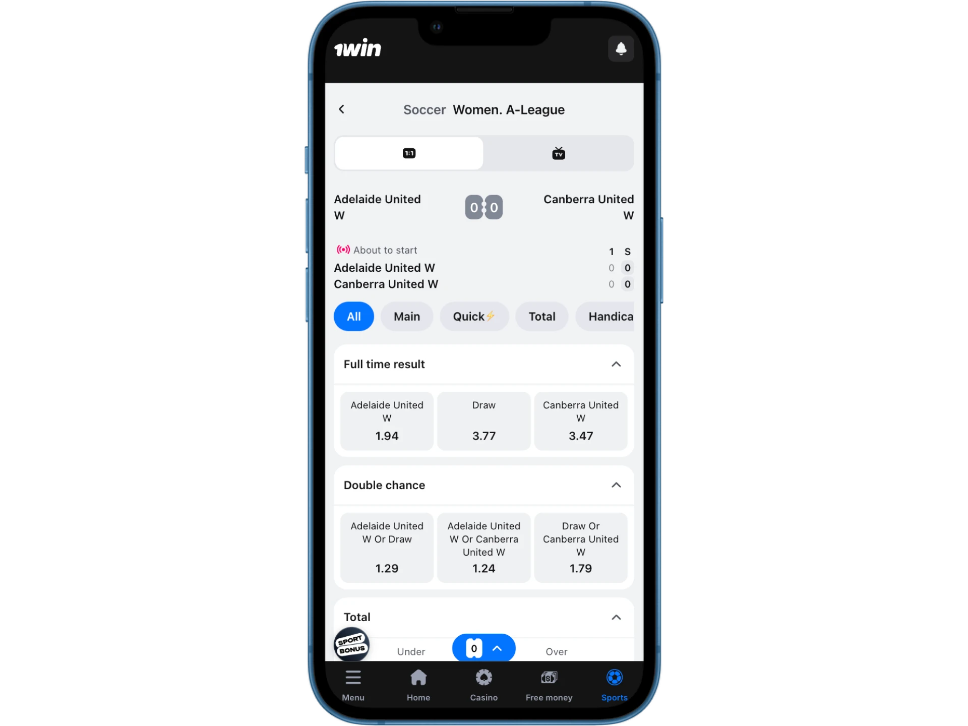 At 1win online casino, you'll find a wide selection of matches across a variety of sports.