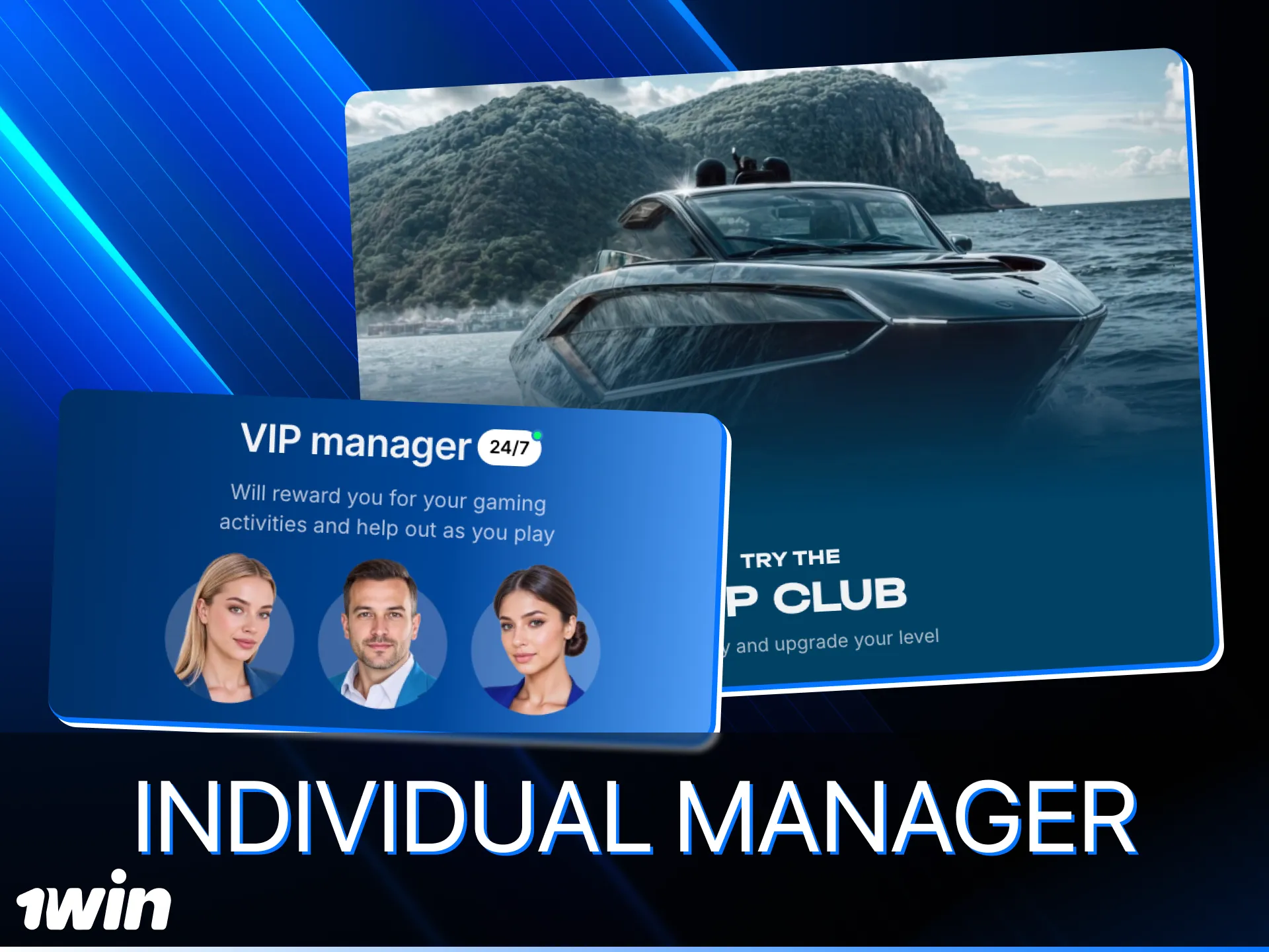 How can an Individual Manager help members of the 1Win online casino VIP club.